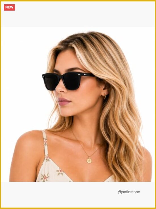 Square Polarized Sunglasses with 3D Rivets, HD UV400 Protection main image 6